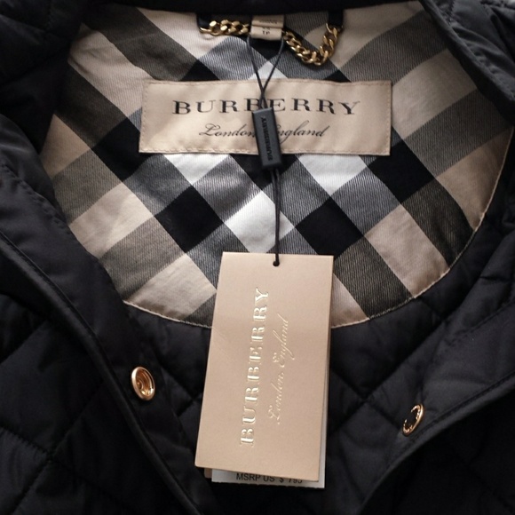 New Burberry Pensham Check Cuffs Quilted jacket    - Picture 5 of 7